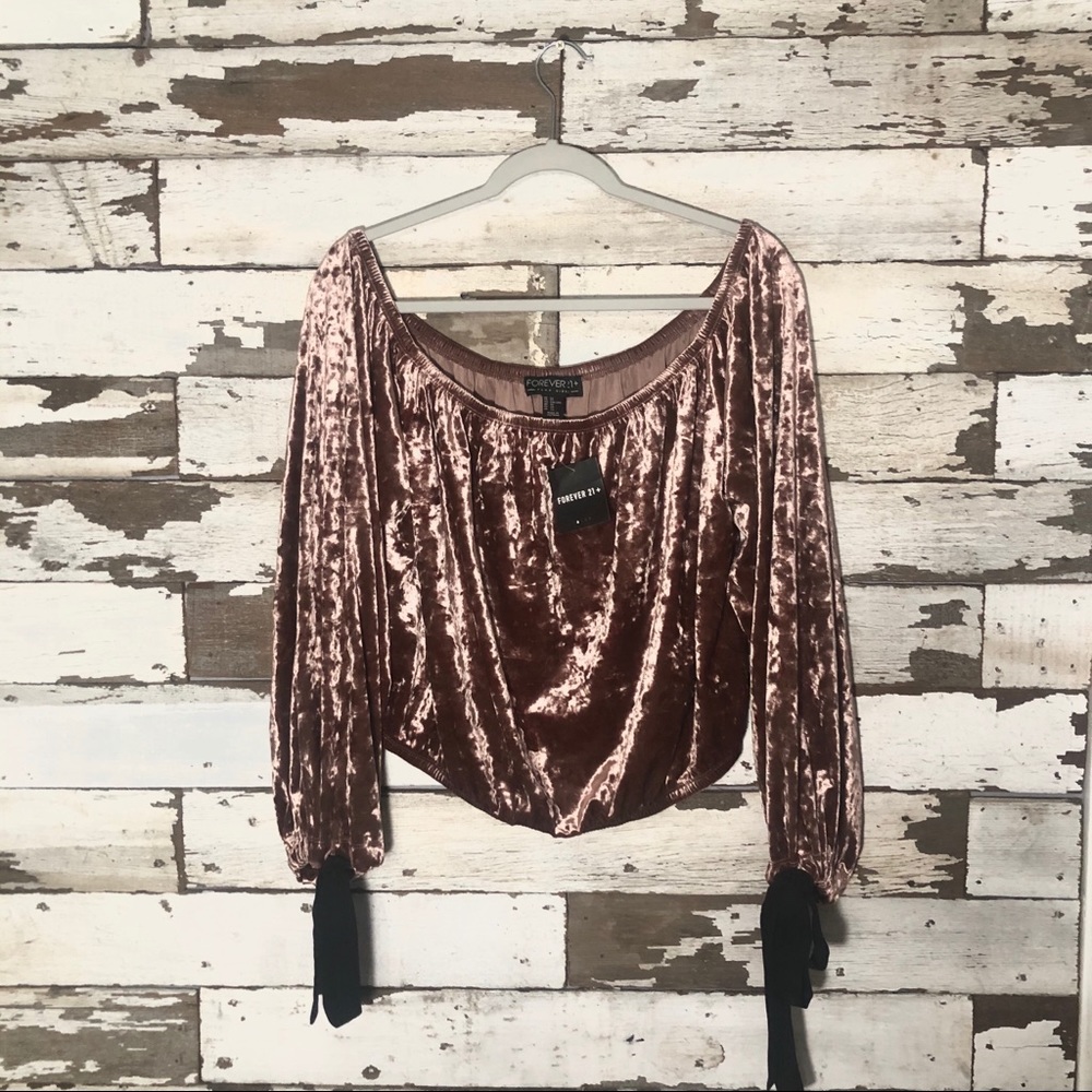 F21 + Velvet Off-the-Shoulder Blouse